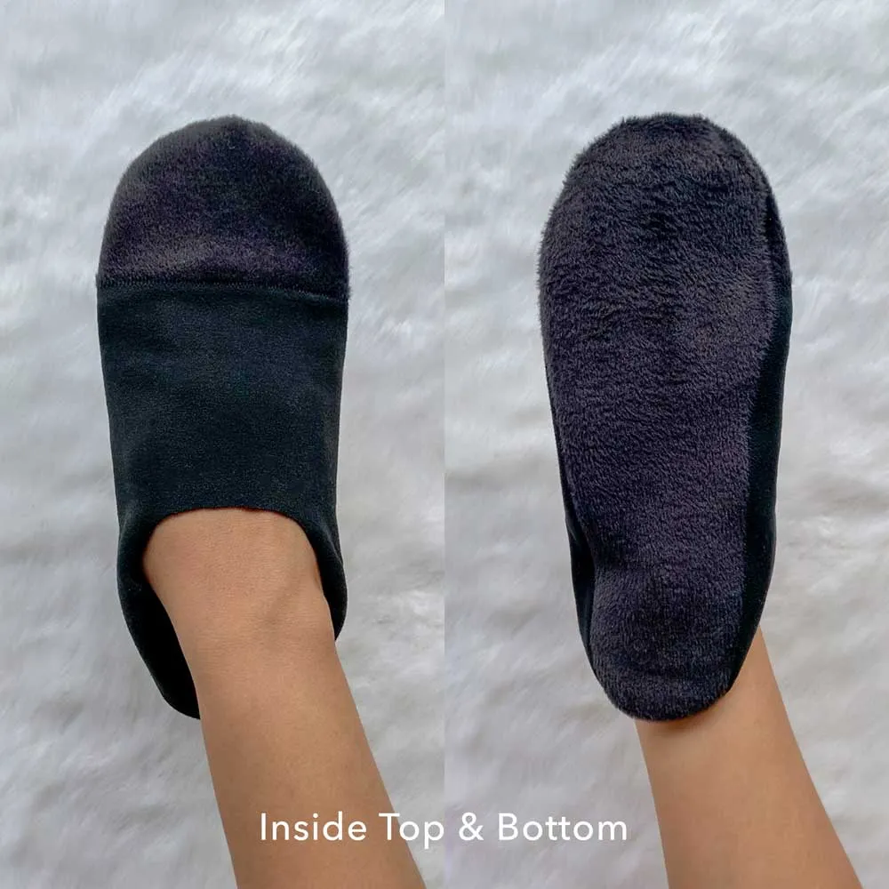 Cozy Fleece No Show Socks | BLACK 4 Pairs