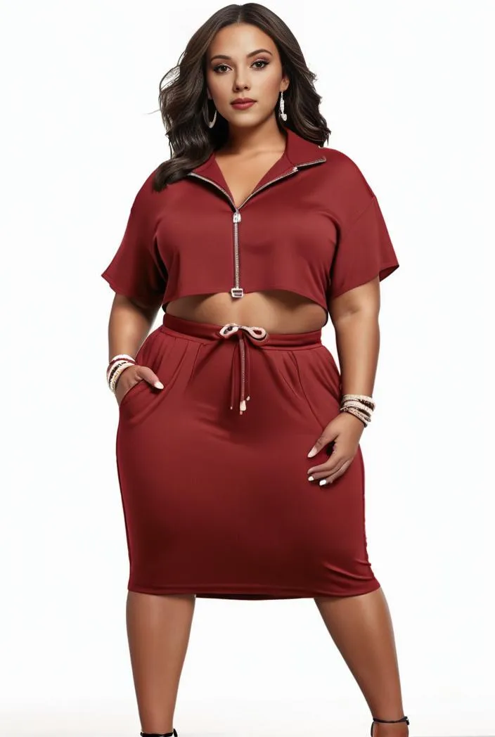 'Faithful Journey' Plus Size V-Neck Midi Dress with Pockets