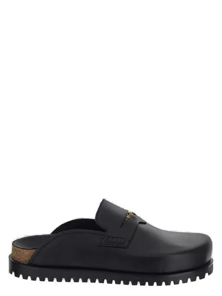 Men's Medusa Leather Mules in Black | Size 42 | 10102801A05956 Color 1B00V