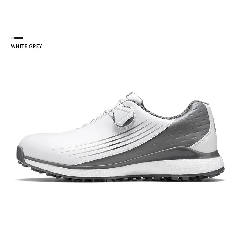 MOEYES M22XZ01 men sports golf shoes size 8 waterproof custom leather golf shoes