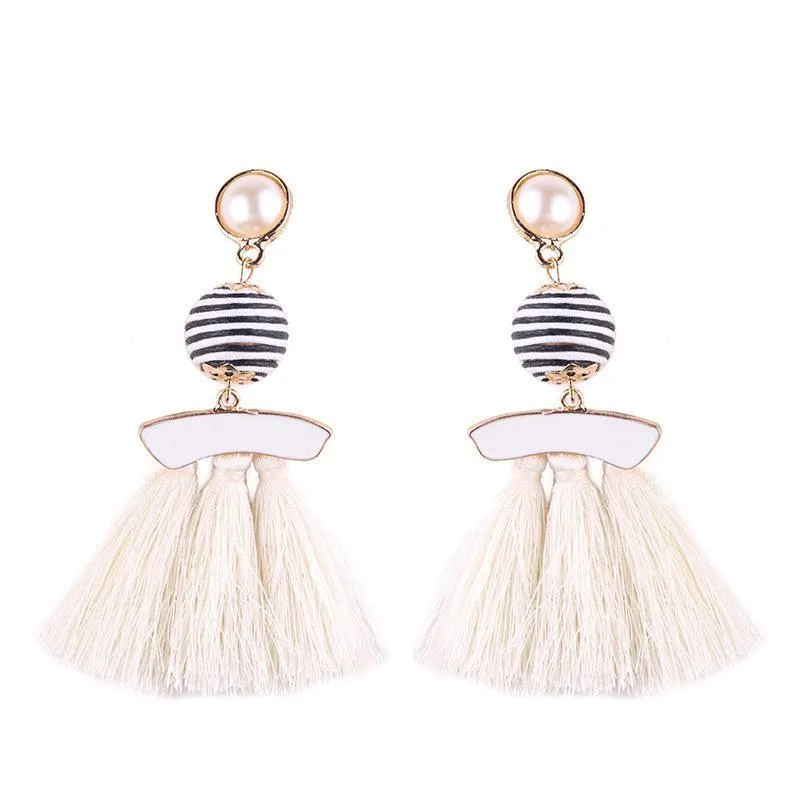 New arrival selectable silk tassel metal beads cap charm for bohemia style Xmas party