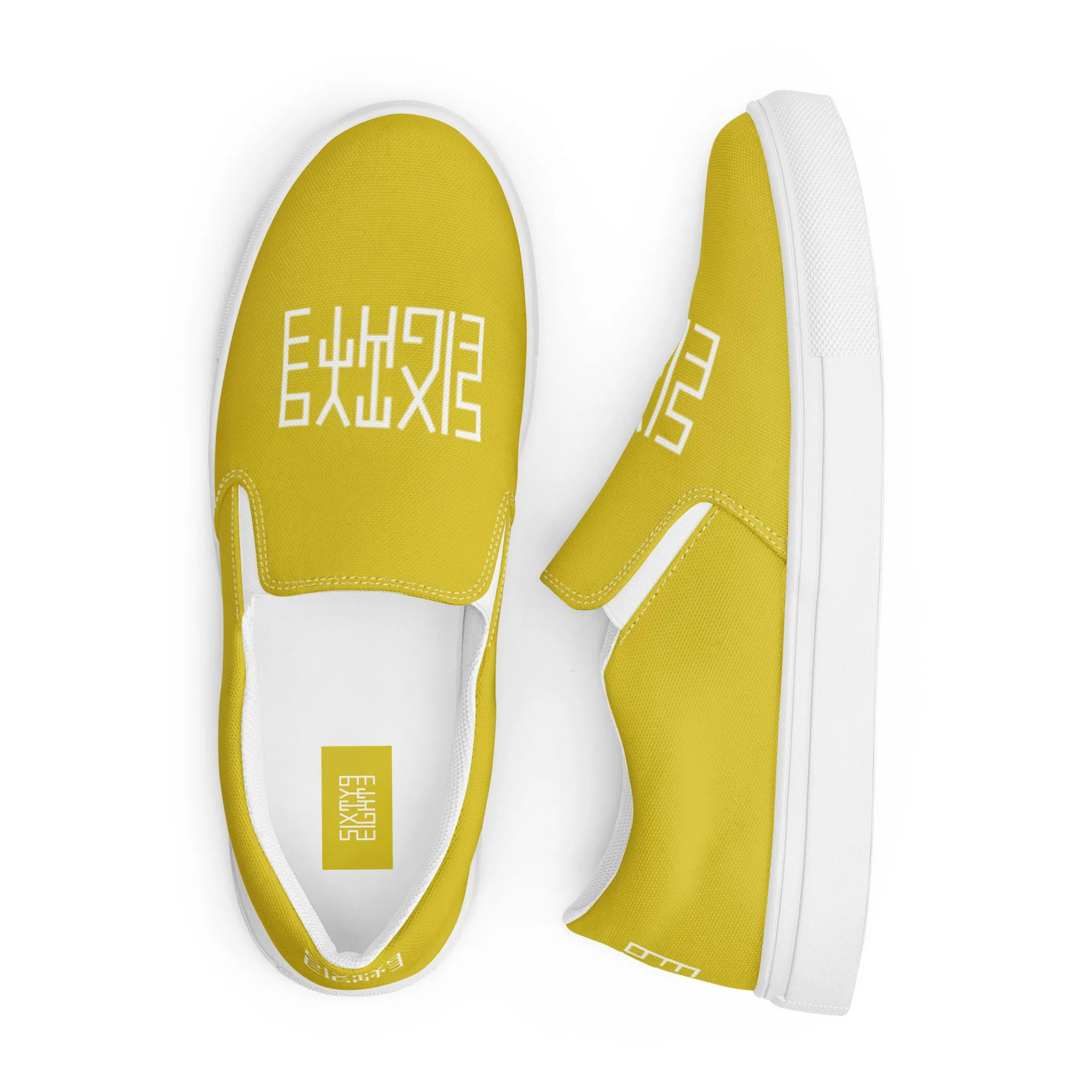 Sixty Eight 93 Logo White & Gold Women's Slip On Shoes