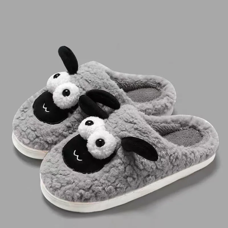 Slip-on Slippers Simple Lamb Thermal Cotton Slippers Comfortable Indoor cotton slippers Cozy Footwear Warm Cotton Slippers Unisex cotton Slippers couples cotton footwear, lioness-love
